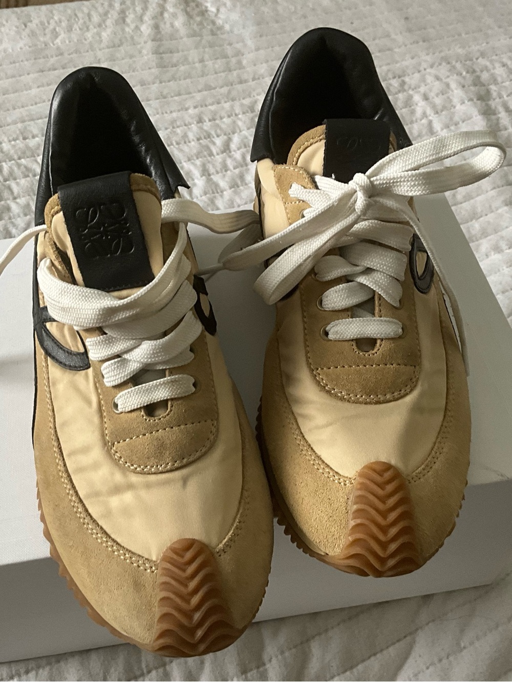 Loewe Tan & Black Suede Nylon Sneakers